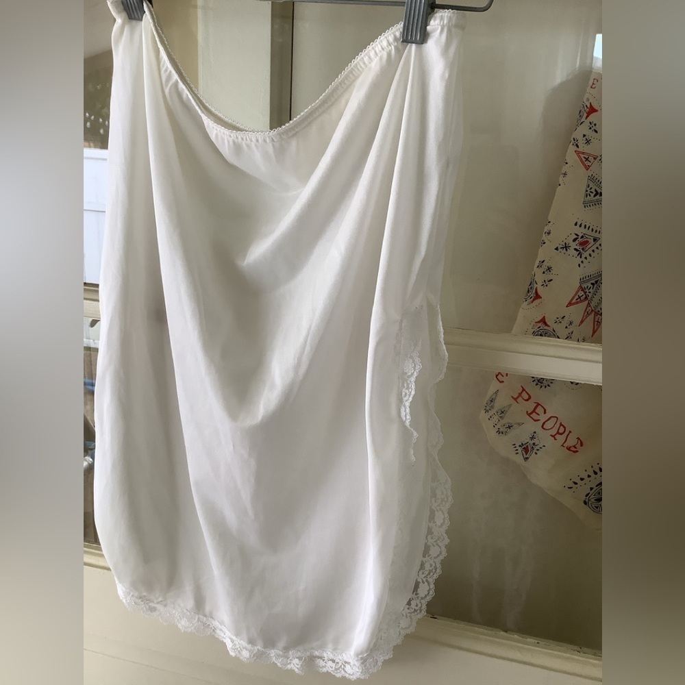 Vintage White Short Slip Skirt Very Sexy